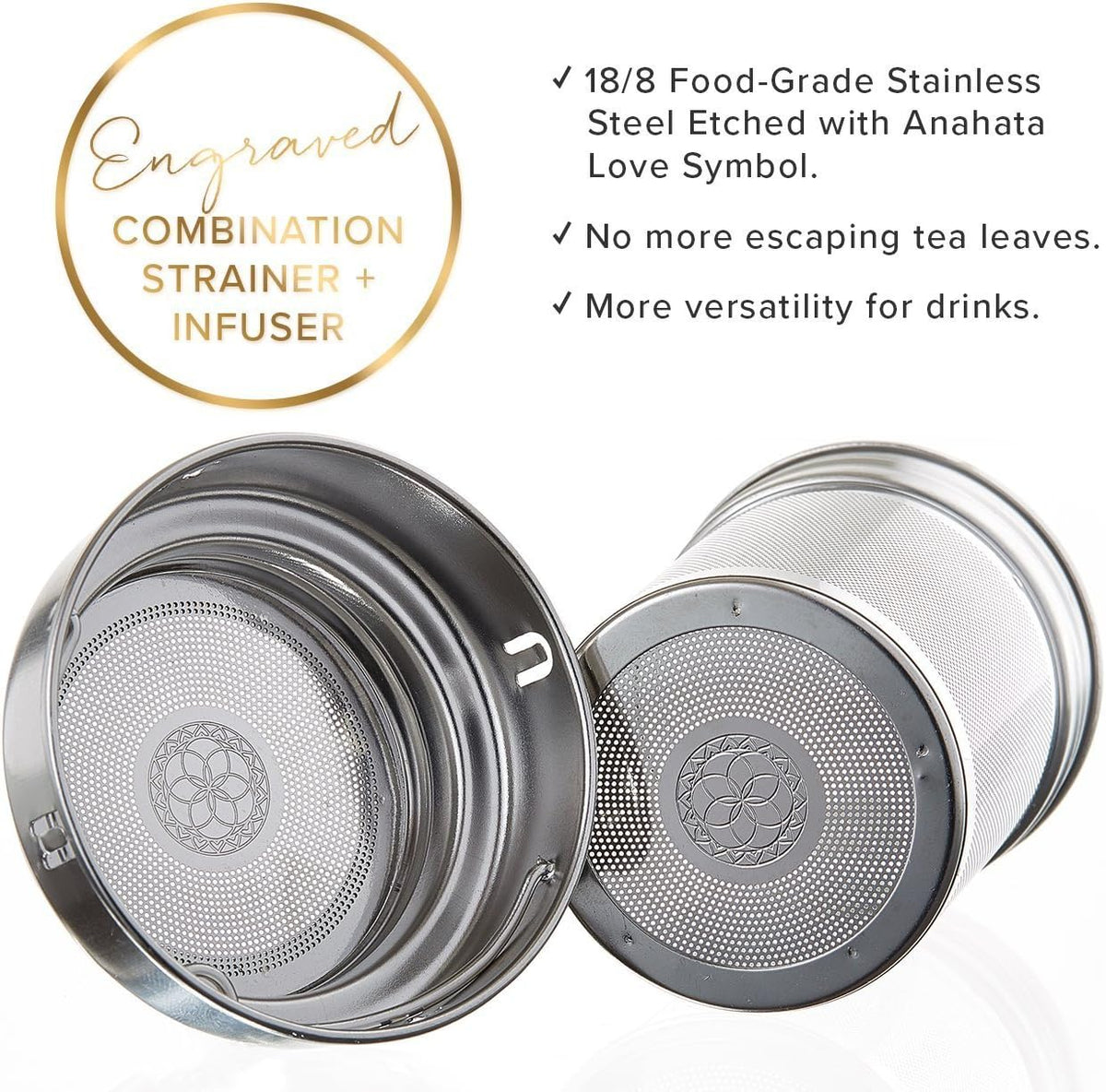 Insulated Bamboo Tea Travel Tumbler with Infuser, Strainer & Sleeve - For Hot Coffee or Cold, Stainless Steel Coffee Mug, Ideal Tea Gift Set, Keeps Beverages Hotter for Longer
