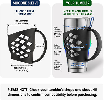 Handle for YETI 30 oz Tumbler, Silicone Sleeve w/‌ Handle for 30 oz Tumbler
