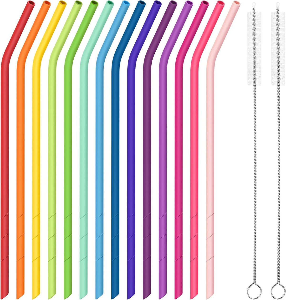 14PCS Silicone Straws Fit for Stanley 40oz 30oz Tumbler, 14” Straws