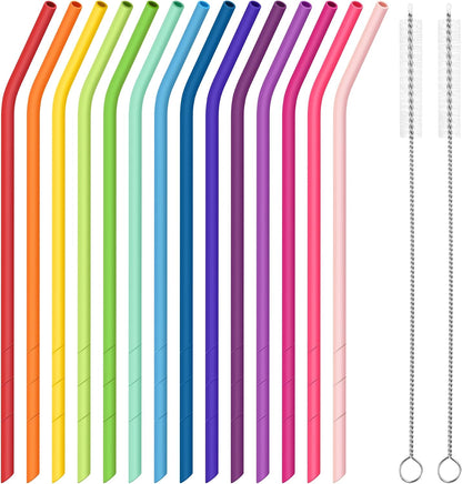 14PCS Silicone Straws Fit for Stanley 40oz 30oz Tumbler, 14” Straws