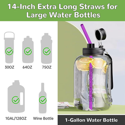 14PCS Silicone Straws Fit for Stanley 40oz 30oz Tumbler, 14” Straws