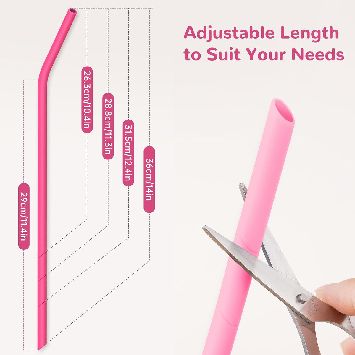 14PCS Silicone Straws Fit for Stanley 40oz 30oz Tumbler, 14” Straws