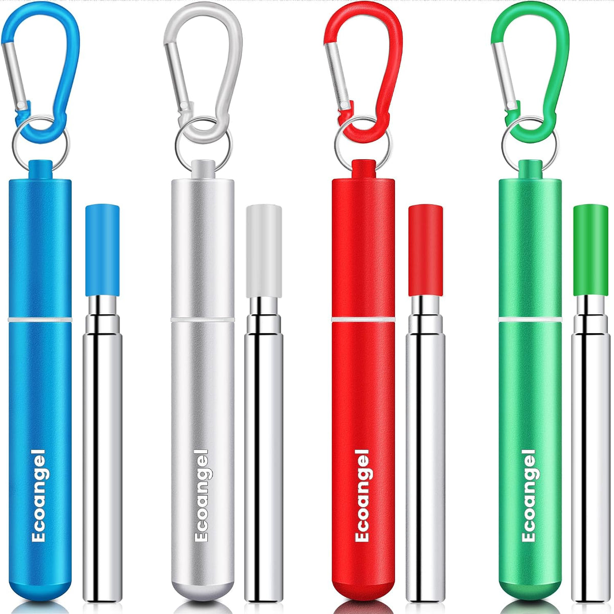 Cruise Ship Essentials, Reusable Metal Straws (4 Pack)