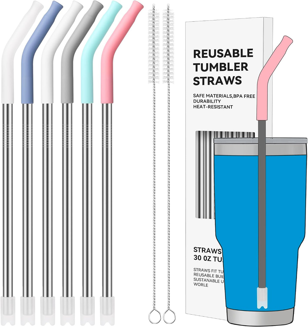 40 oz Straight Metal Straws for 40 oz Stanley Tumbler