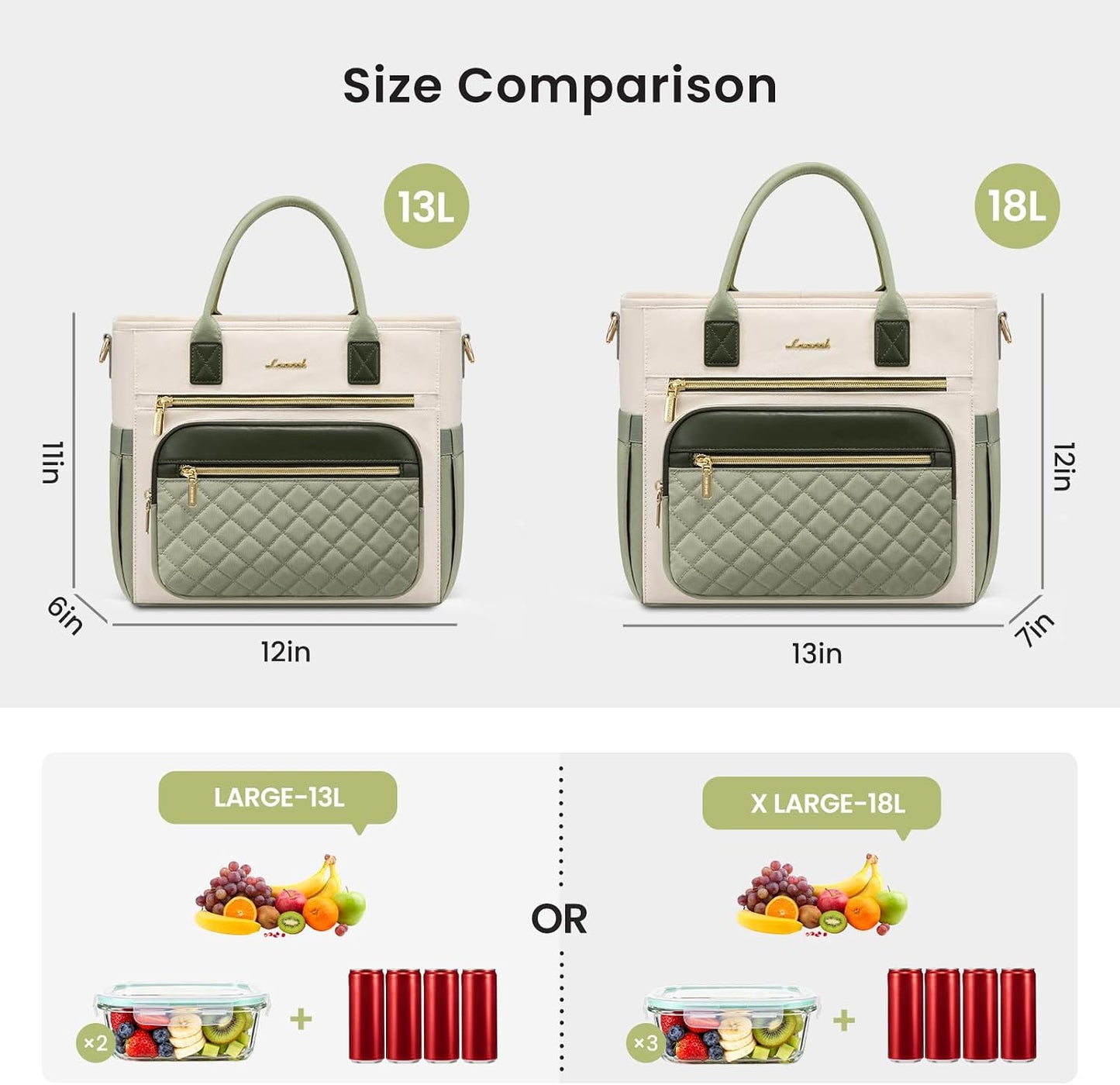 Insulated Lunch Box for Women,Large Adult Lunch Cooler Bag Women | Wide Opening Leakproof Cooler Bag with Cup Holder,Lunch Teacher Tote Bag for Work,Picnic,Beach,Family,College,Gift,13L - Colors B