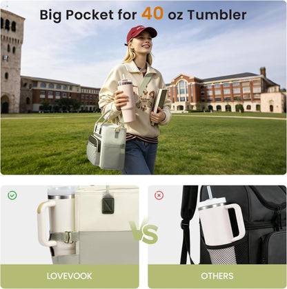Insulated Lunch Box for Women,Large Adult Lunch Cooler Bag Women | Wide Opening Leakproof Cooler Bag with Cup Holder,Lunch Teacher Tote Bag for Work,Picnic,Beach,Family,College,Gift,13L - Colors B