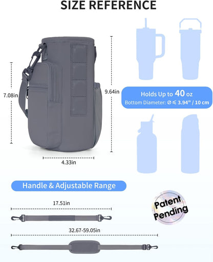 30/40oz Crossbody Water Bottle Holder Anti-Tip Tumbler Carrier