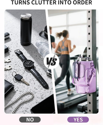 30/40oz Crossbody Water Bottle Holder Anti-Tip Tumbler Carrier