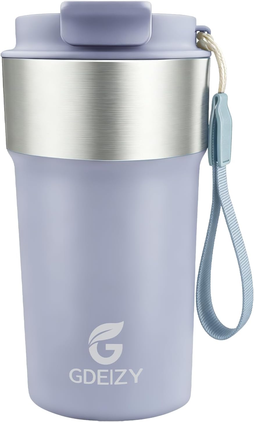 Insulated Travel Coffee Mug, 17oz Stainless Steel Leakproof Flip Straw Cup | Insulated Travel Coffee Mug, 17oz Stainless Steel Leakproof Flip Straw Cup