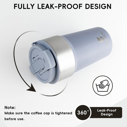 Insulated Travel Coffee Mug, 17oz Stainless Steel Leakproof Flip Straw Cup | Insulated Travel Coffee Mug, 17oz Stainless Steel Leakproof Flip Straw Cup