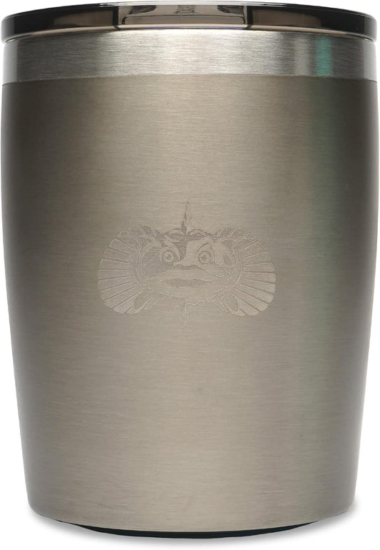 Non-tipping 10oz Double Wall Insulated Stainless Steel Rocks Tumbler w/ East Slide Lid - Graphite