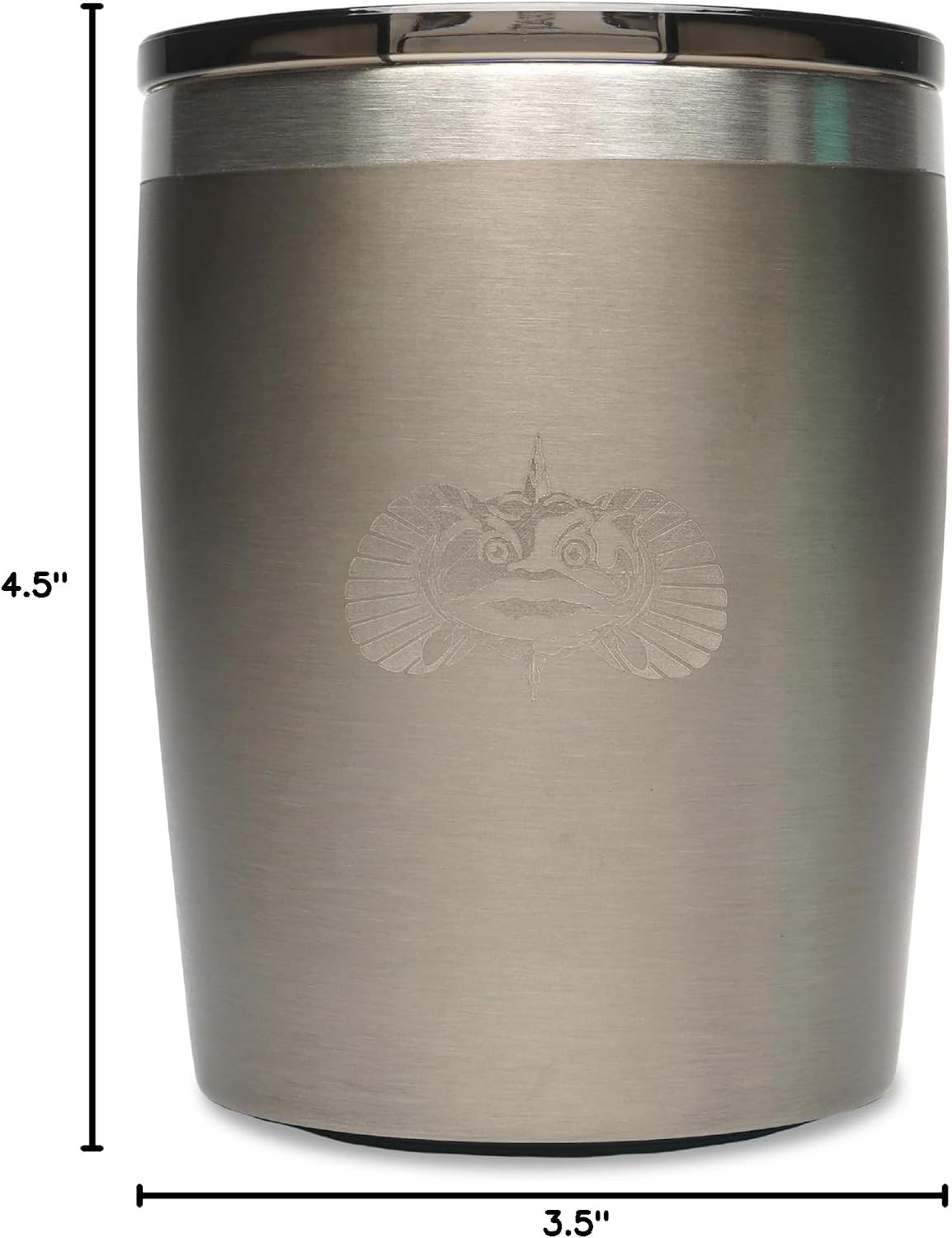 Non-tipping 10oz Double Wall Insulated Stainless Steel Rocks Tumbler w/ East Slide Lid - Graphite