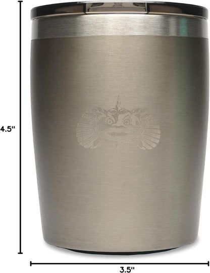 Non-tipping 10oz Double Wall Insulated Stainless Steel Rocks Tumbler w/ East Slide Lid - Graphite