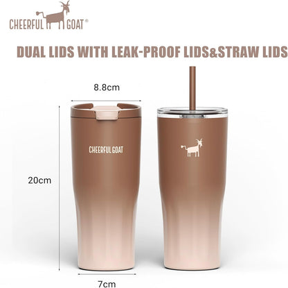 Ceramic Travel Tumbler Ceramic Coffee Mug with 2 Lids
