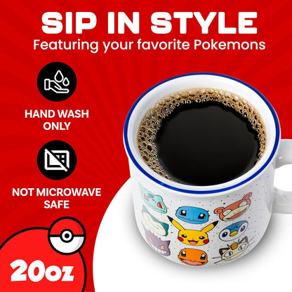 Pokémon Snorlax But First Coffee Quote, Ceramic Mug, 20oz | 0.59 Liters