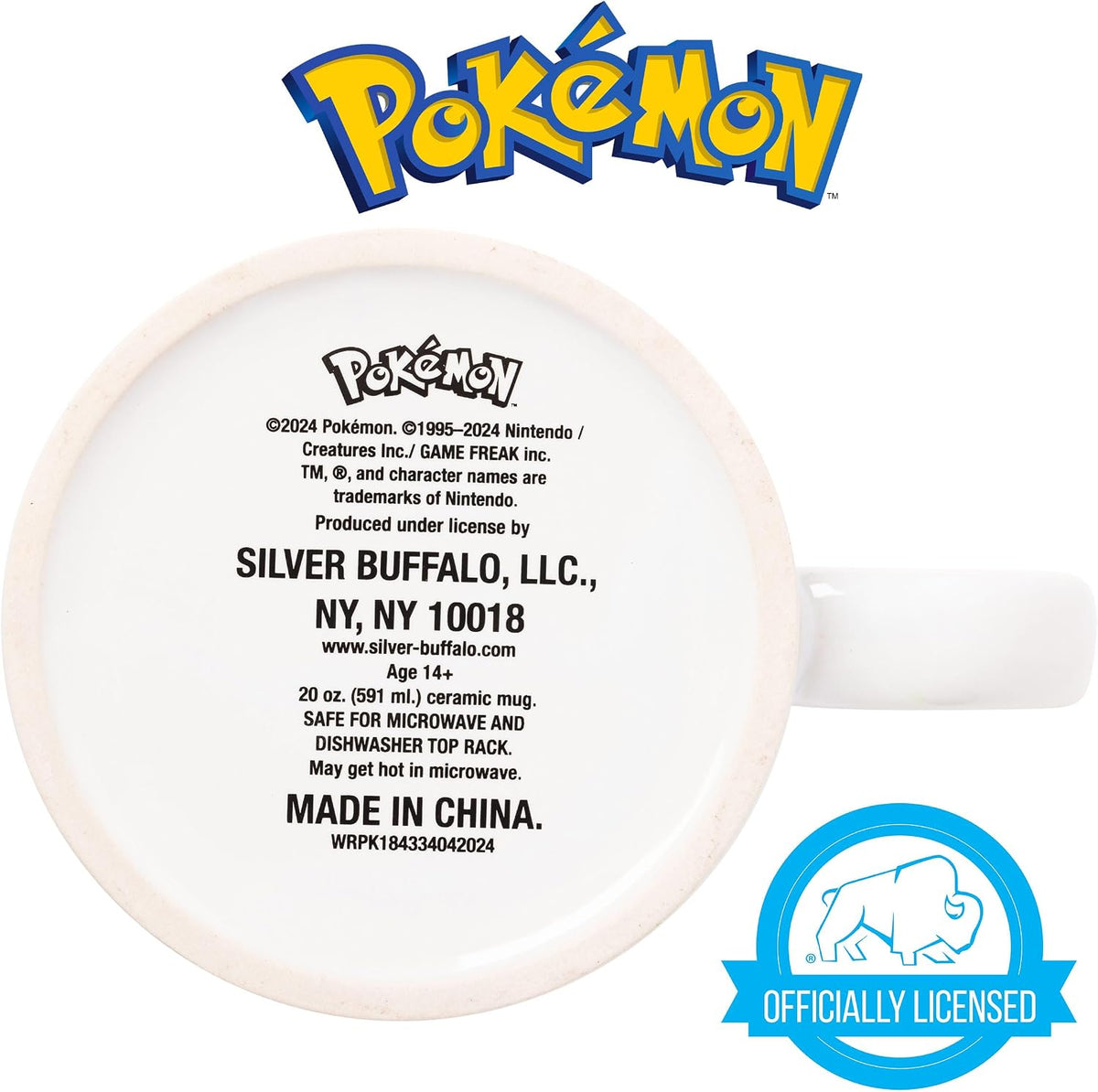 Pokémon Snorlax But First Coffee Quote, Ceramic Mug, 20oz | 0.59 Liters