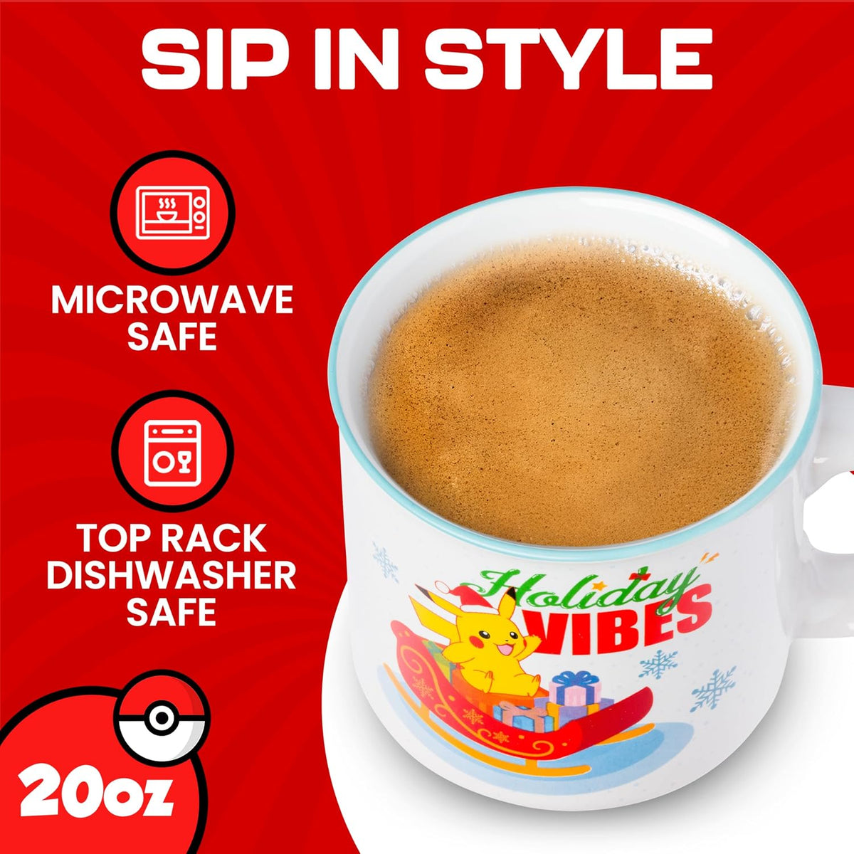 Pokémon Snorlax But First Coffee Quote, Ceramic Mug, 20oz | 0.59 Liters