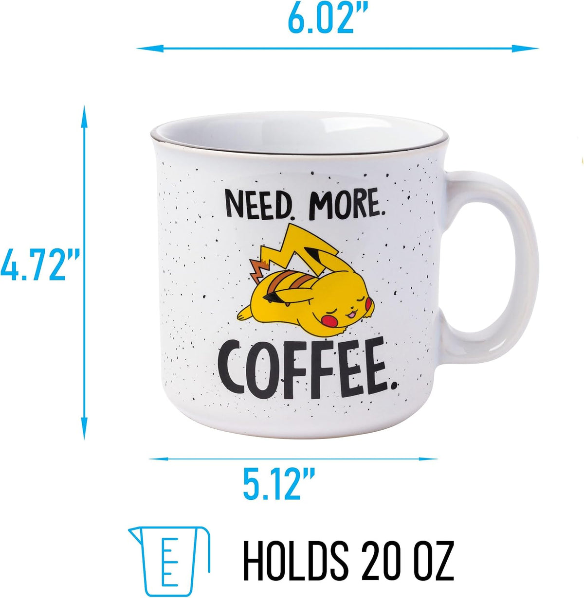 Pokémon Snorlax But First Coffee Quote, Ceramic Mug, 20oz | 0.59 Liters