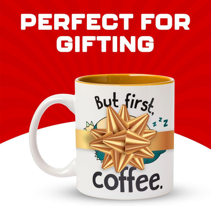 Pokémon Snorlax But First Coffee Quote, Ceramic Mug, 20oz | 0.59 Liters