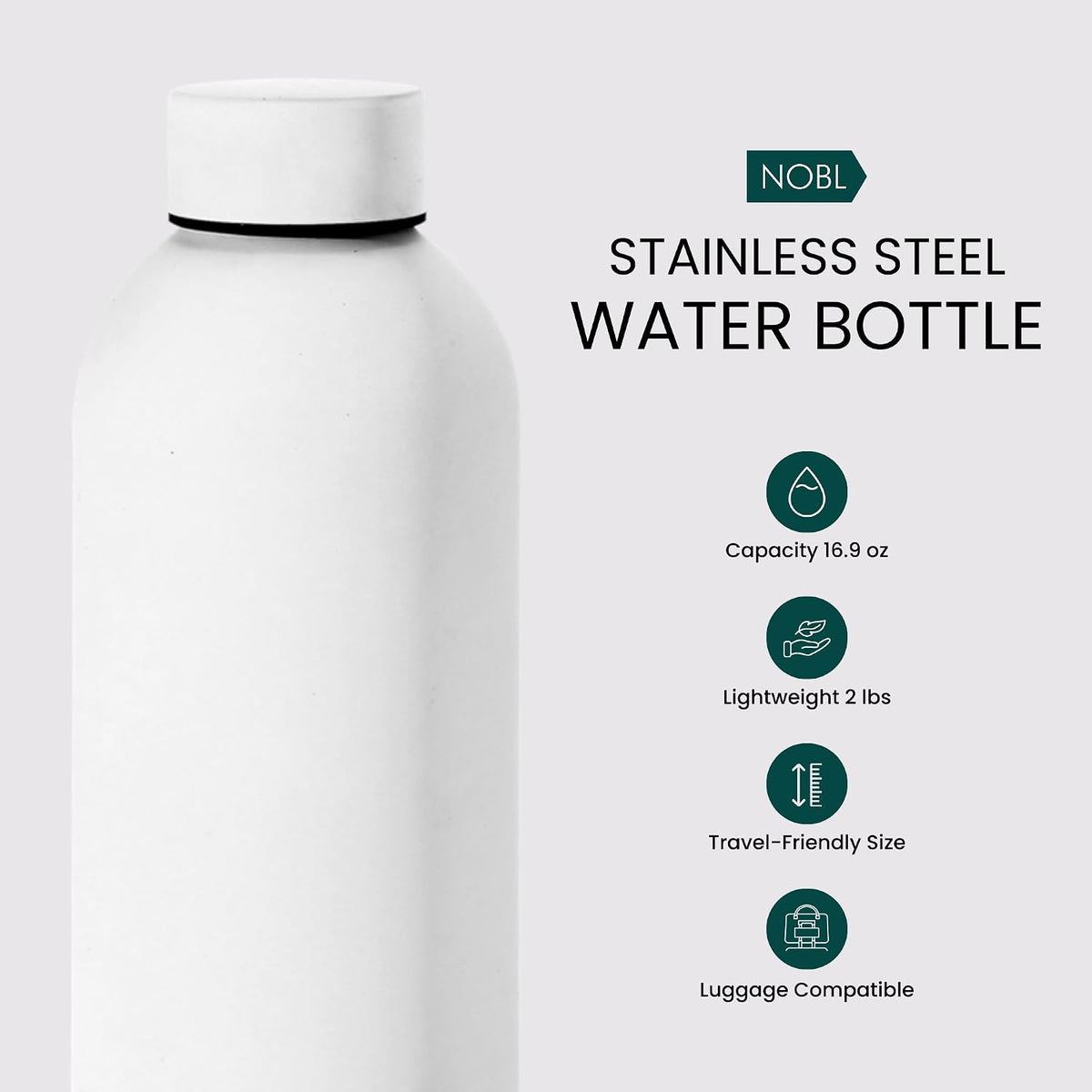 Stainless Steel Water Bottle 17 Oz, Vacuum Insulated, Leak Proof, Sand