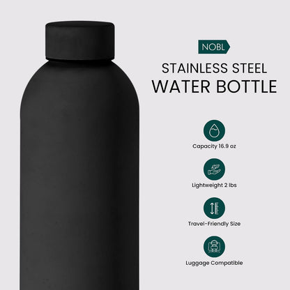 Stainless Steel Water Bottle 17 Oz, Vacuum Insulated, Leak Proof, Sand