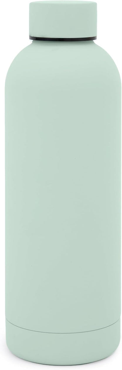 Stainless Steel Water Bottle 17 Oz, Vacuum Insulated, Leak Proof, Sand