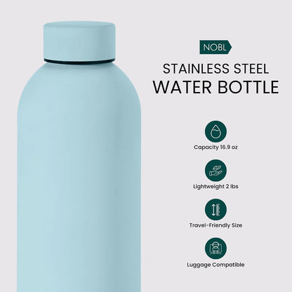 Stainless Steel Water Bottle 17 Oz, Vacuum Insulated, Leak Proof, Sand