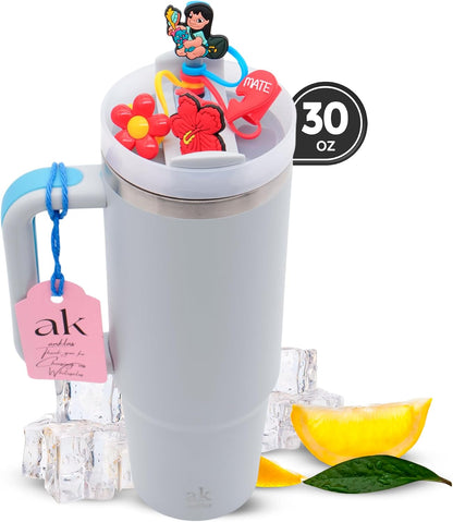 Stainless Steel Tumbler with leak proof lid - Compact insulated travel mug for hot or cold - Reusable coffee mug and water bottle for office, gym, hiking (LITMUS DARK BLUE, TUMBLER 20oz)