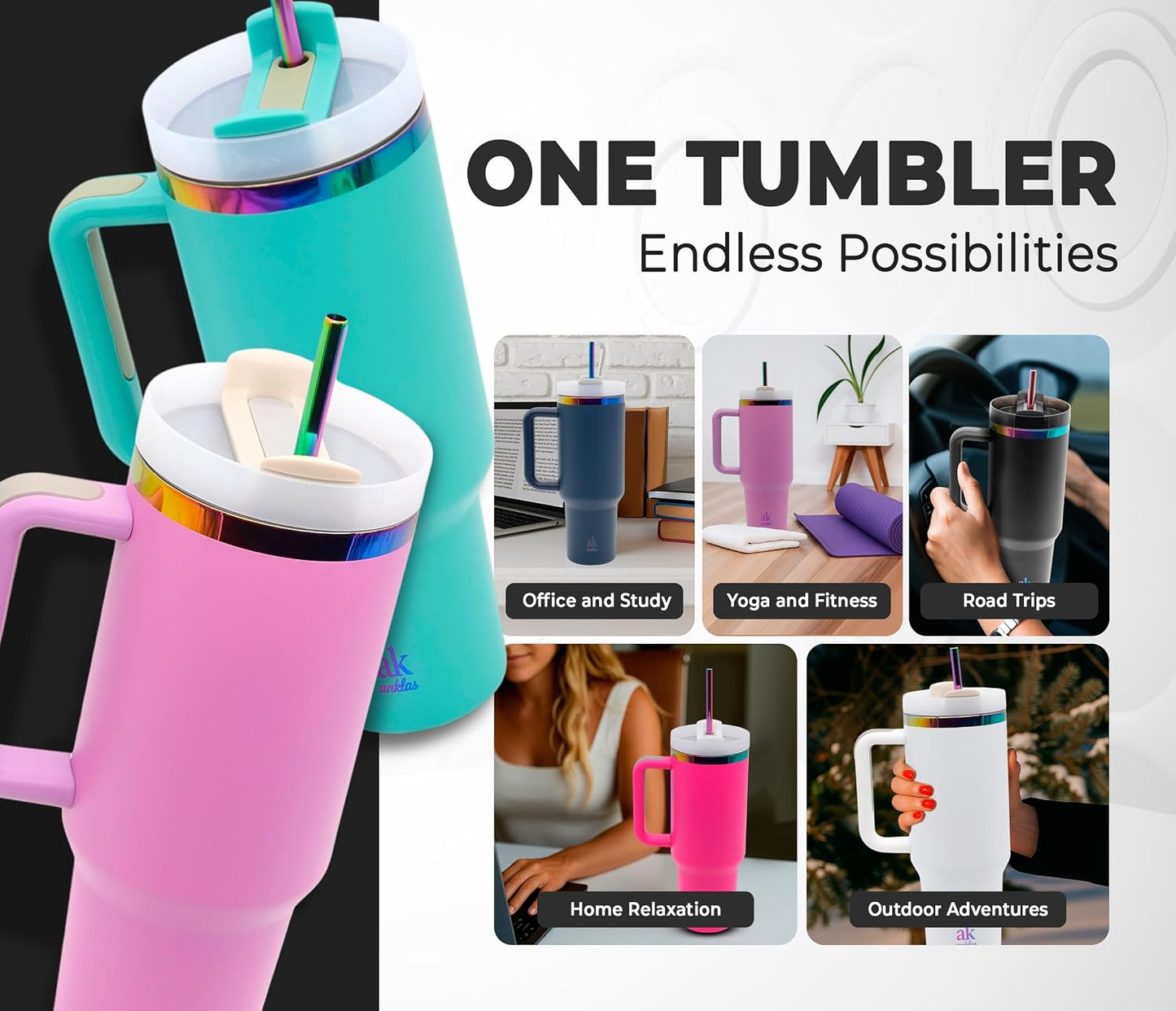 Stainless Steel Tumbler with leak proof lid - Compact insulated travel mug for hot or cold - Reusable coffee mug and water bottle for office, gym, hiking (LITMUS DARK BLUE, TUMBLER 20oz)