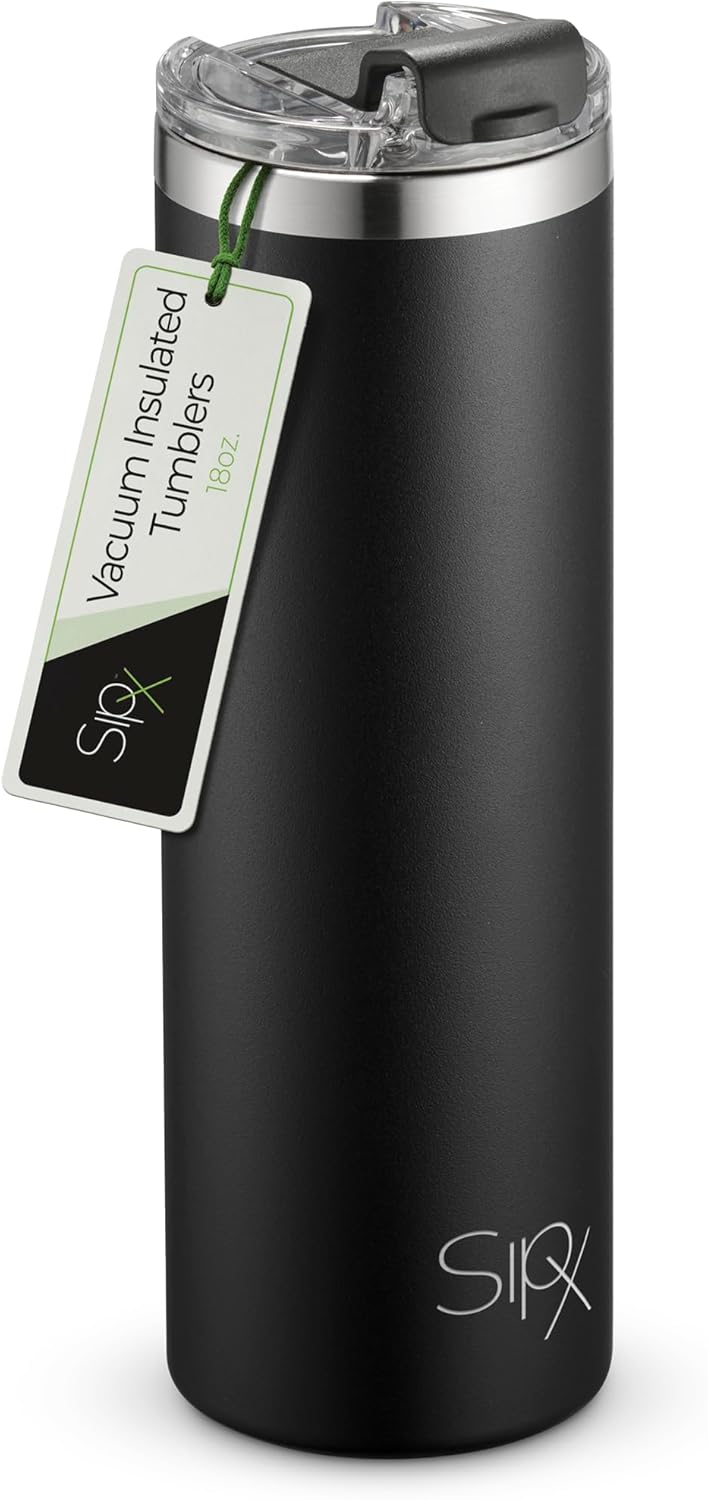 ™ 18 oz Slim Insulated Tumbler with Lid & Straw – Vacuum Insulated Stainless Steel, Leakproof, Cupholder Friendly – Perfect for Iced Coffee, Water & Travel – Green
