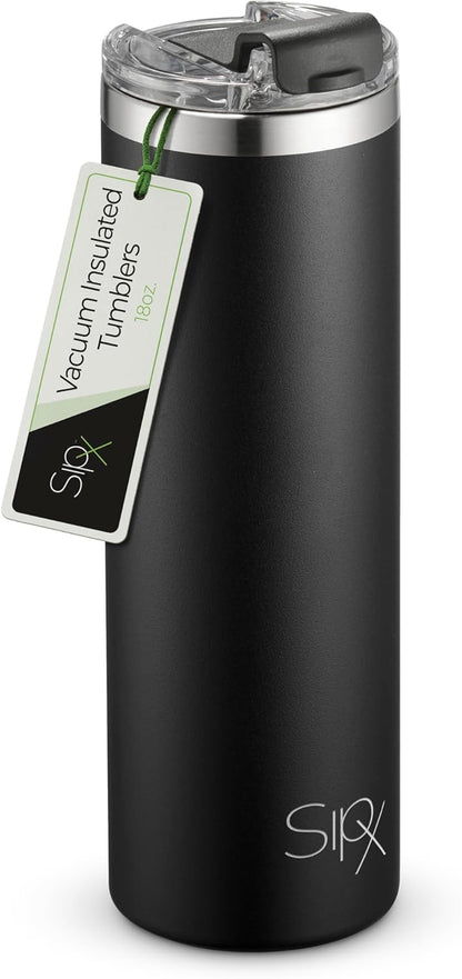 ™ 18 oz Slim Insulated Tumbler with Lid & Straw – Vacuum Insulated Stainless Steel, Leakproof, Cupholder Friendly – Perfect for Iced Coffee, Water & Travel – Green