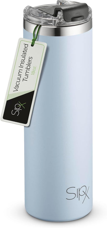 ™ 18 oz Slim Insulated Tumbler with Lid & Straw – Vacuum Insulated Stainless Steel, Leakproof, Cupholder Friendly – Perfect for Iced Coffee, Water & Travel – Green