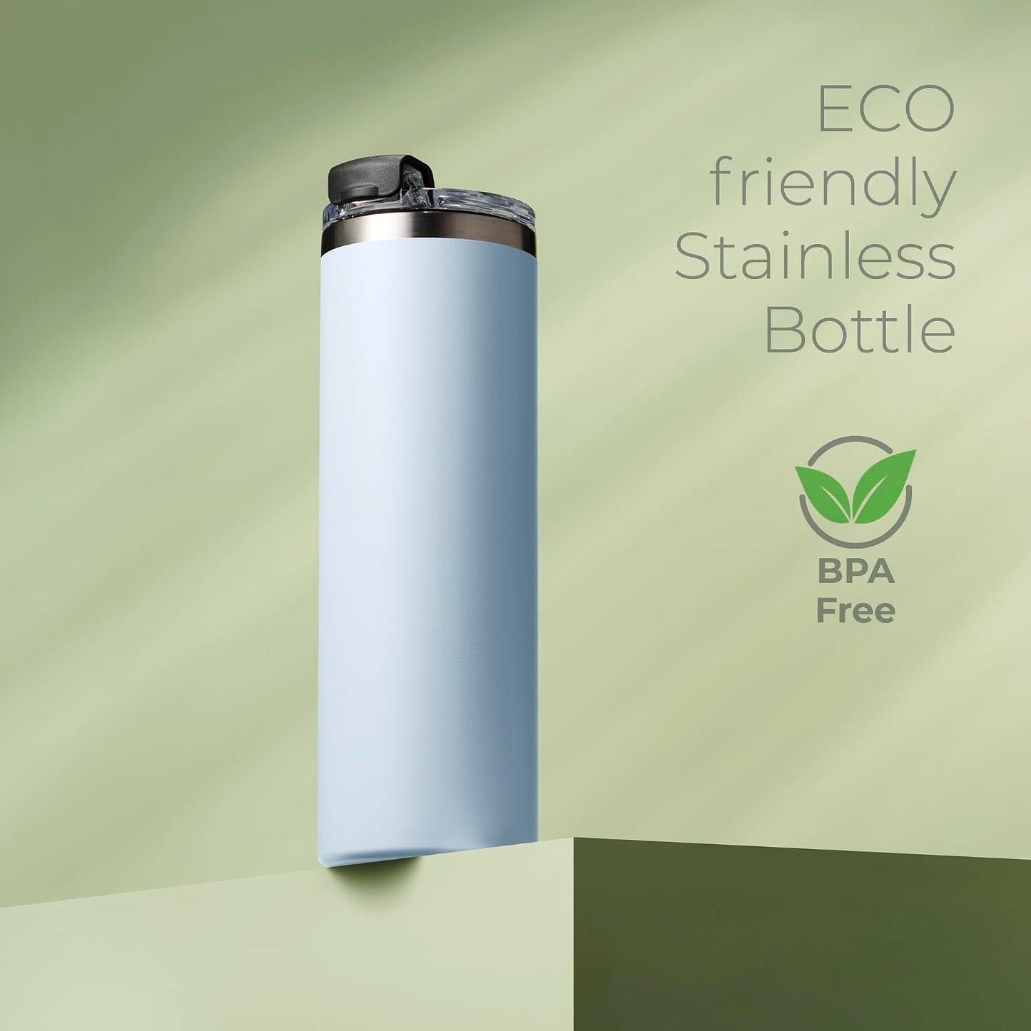 ™ 18 oz Slim Insulated Tumbler with Lid & Straw – Vacuum Insulated Stainless Steel, Leakproof, Cupholder Friendly – Perfect for Iced Coffee, Water & Travel – Green