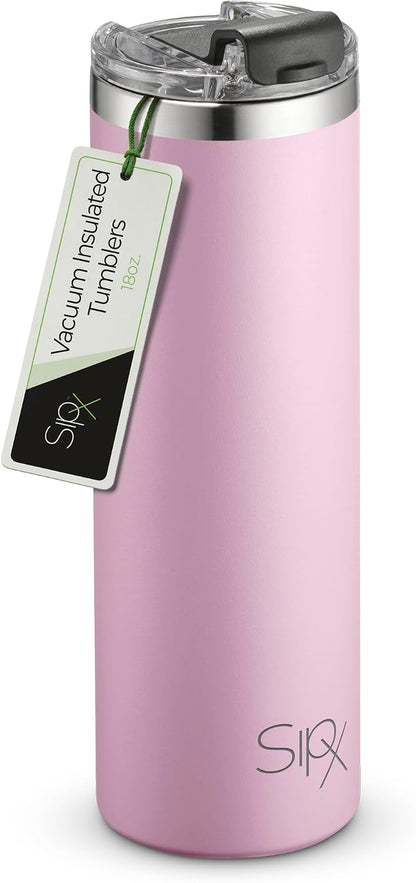 ™ 18 oz Slim Insulated Tumbler with Lid & Straw – Vacuum Insulated Stainless Steel, Leakproof, Cupholder Friendly – Perfect for Iced Coffee, Water & Travel – Green