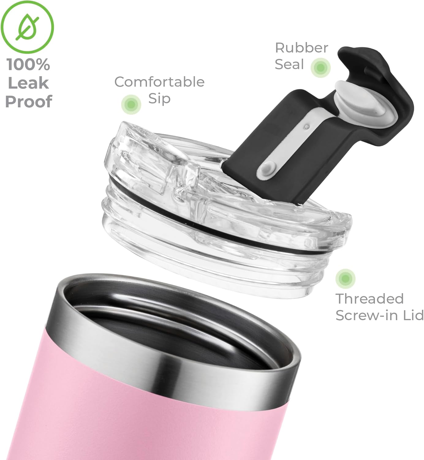 ™ 18 oz Slim Insulated Tumbler with Lid & Straw – Vacuum Insulated Stainless Steel, Leakproof, Cupholder Friendly – Perfect for Iced Coffee, Water & Travel – Green