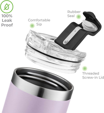 ™ 18 oz Slim Insulated Tumbler with Lid & Straw – Vacuum Insulated Stainless Steel, Leakproof, Cupholder Friendly – Perfect for Iced Coffee, Water & Travel – Green