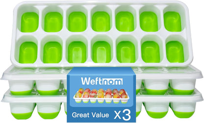 Ice Cube Tray with Lid, Silicone Easy-Release Ice Trays for Freezer, Stackable Ice Cube Molds for Drinks, Cocktails, Whiskey, Coffee - BPA-Free and Odor-Free,Ice Cube Trays for Freezer