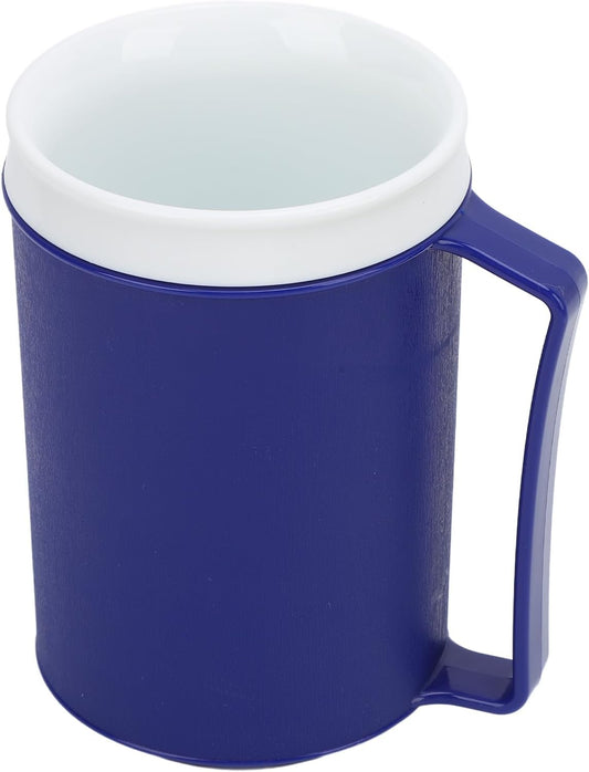 Coffee Mug, Vacuum Insulated Camping Mug with Lid & Comfy Handle, Leak Proof Hot and Cold Thermal Coffee Tumbler for Home and Office, Travel, Picnic, Hiking, Navy Blue