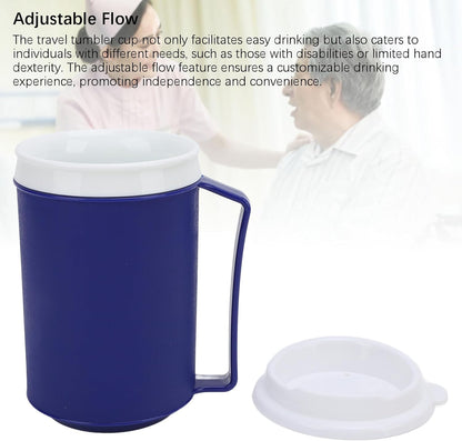 Coffee Mug, Vacuum Insulated Camping Mug with Lid & Comfy Handle, Leak Proof Hot and Cold Thermal Coffee Tumbler for Home and Office, Travel, Picnic, Hiking, Navy Blue