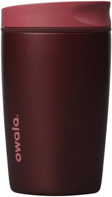SmoothSip Slider Insulated Stainless Steel Coffee Tumbler, Reusable Iced Coffee Cup, Hot Coffee Travel Mug, BPA Free 12 oz, Peachy Keen