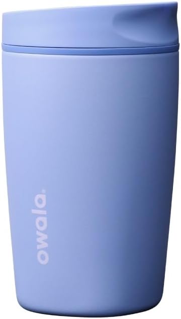 SmoothSip Slider Insulated Stainless Steel Coffee Tumbler, Reusable Iced Coffee Cup, Hot Coffee Travel Mug, BPA Free 12 oz, Peachy Keen
