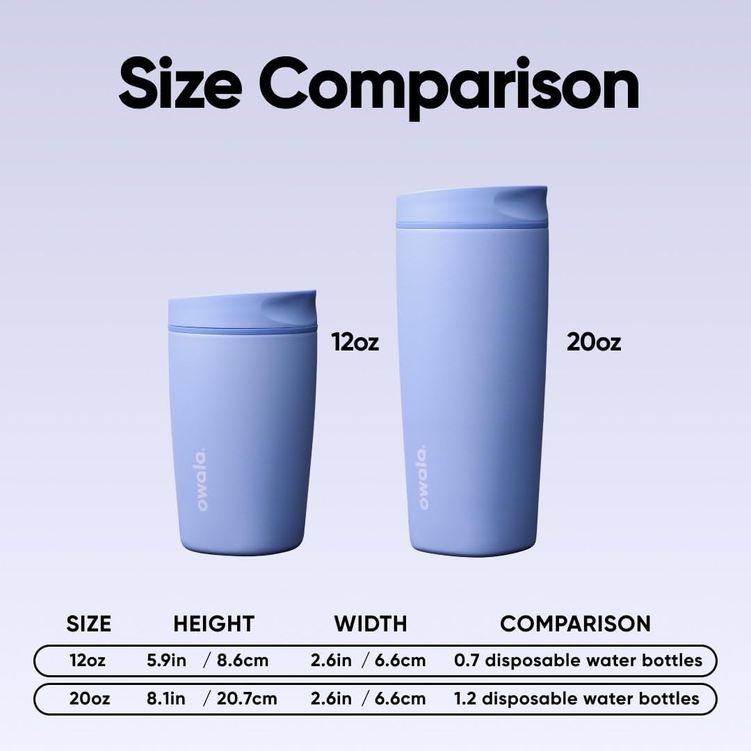 SmoothSip Slider Insulated Stainless Steel Coffee Tumbler, Reusable Iced Coffee Cup, Hot Coffee Travel Mug, BPA Free 12 oz, Peachy Keen