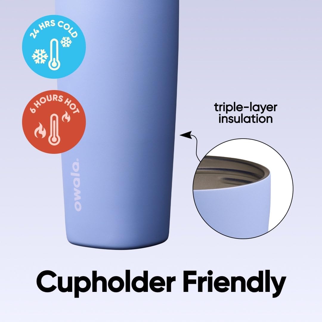 SmoothSip Slider Insulated Stainless Steel Coffee Tumbler, Reusable Iced Coffee Cup, Hot Coffee Travel Mug, BPA Free 12 oz, Peachy Keen