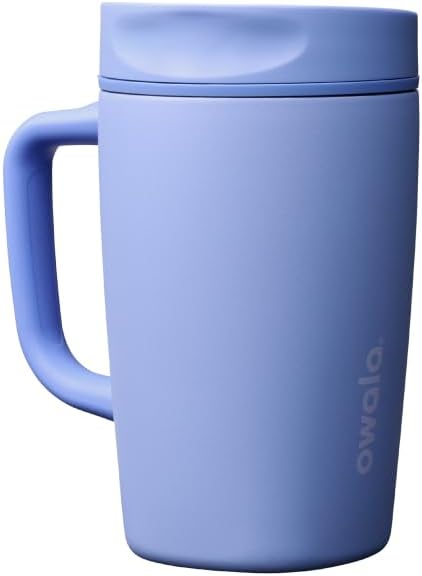 SmoothSip Slider Insulated Stainless Steel Coffee Tumbler, Reusable Iced Coffee Cup, Hot Coffee Travel Mug, BPA Free 12 oz, Peachy Keen