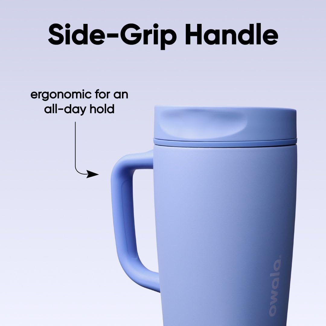 SmoothSip Slider Insulated Stainless Steel Coffee Tumbler, Reusable Iced Coffee Cup, Hot Coffee Travel Mug, BPA Free 12 oz, Peachy Keen