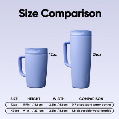 SmoothSip Slider Insulated Stainless Steel Coffee Tumbler, Reusable Iced Coffee Cup, Hot Coffee Travel Mug, BPA Free 12 oz, Peachy Keen