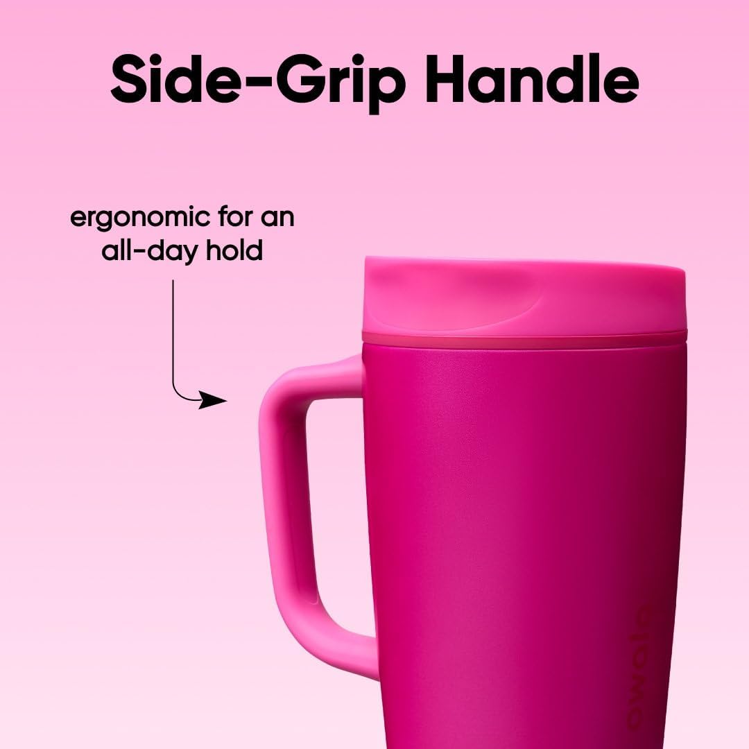 SmoothSip Slider Insulated Stainless Steel Coffee Tumbler, Reusable Iced Coffee Cup, Hot Coffee Travel Mug, BPA Free 12 oz, Peachy Keen