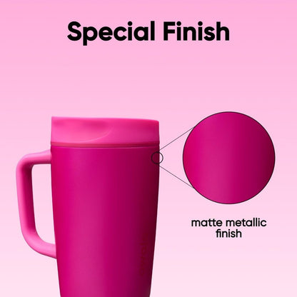 SmoothSip Slider Insulated Stainless Steel Coffee Tumbler, Reusable Iced Coffee Cup, Hot Coffee Travel Mug, BPA Free 12 oz, Peachy Keen