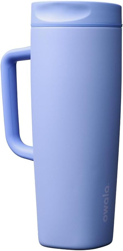 SmoothSip Slider Insulated Stainless Steel Coffee Tumbler, Reusable Iced Coffee Cup, Hot Coffee Travel Mug, BPA Free 12 oz, Peachy Keen