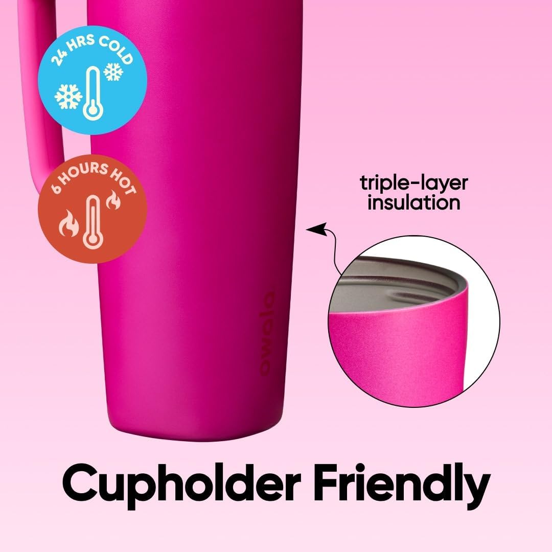 SmoothSip Slider Insulated Stainless Steel Coffee Tumbler, Reusable Iced Coffee Cup, Hot Coffee Travel Mug, BPA Free 12 oz, Peachy Keen